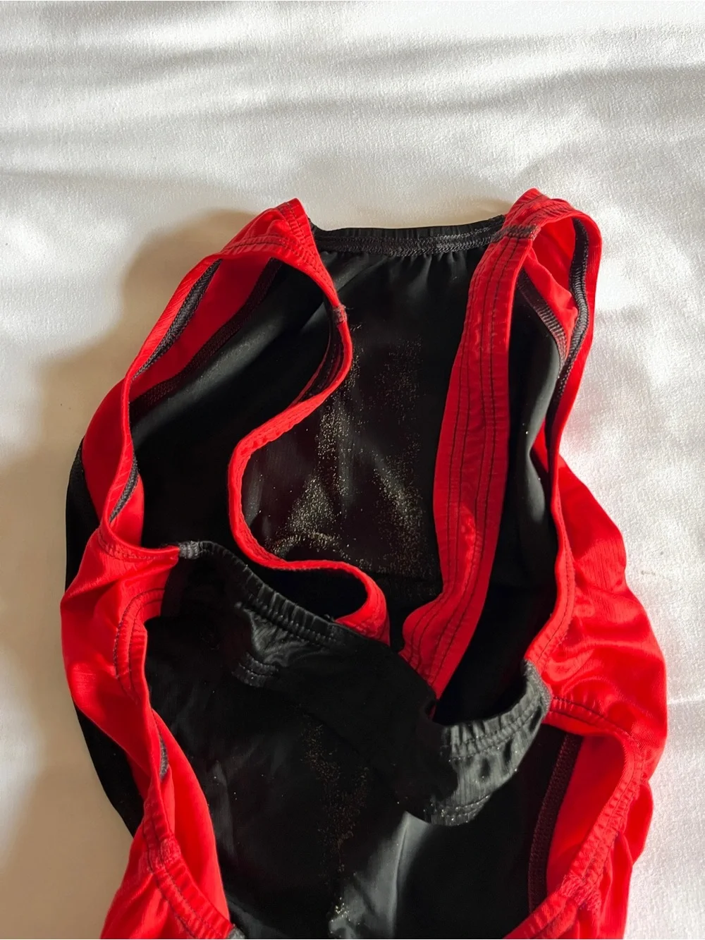 Speedo Fastskin FSII Competitive Swimsuit Red Black Size 30 One Piece Flyback